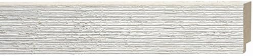 Picture Frame Moulding (Wood) 100ft bundle - Distressed/Aged White Washed Finish - 2 width - 1/2 rabbet depth