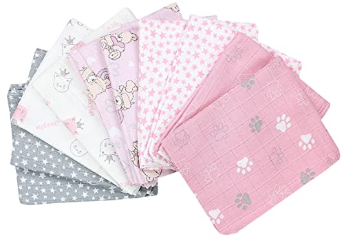 6 Mussole Neonato In Cotone 50x25cm - Assorbenti, Morbide