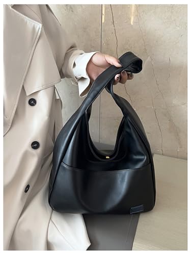 SweatyRocks Women's PU Leather Shoulder Bags Large Capacity Top Handle Travel Shopping Handbag4