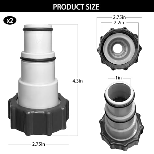 2 x pool hose adapter, adapter for pool hose adapter with internal thread for screwing for diameter 32 and 38 mm pool hose - Image 2