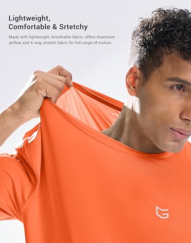 Image of G Gradual Men's Sun Protection Swim Shirt UPF 50+ Rash Guard Short Sleeve Quick Dry Water Hiking Workout Shirts for Men
