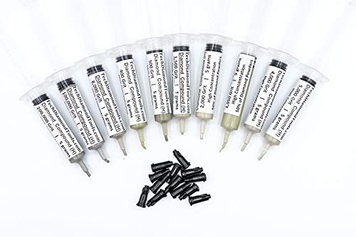 TechDiamondTools Kit de 10 Pasta de Polimento Composto de Polimento de Diamante de Grão 200.000 A 40