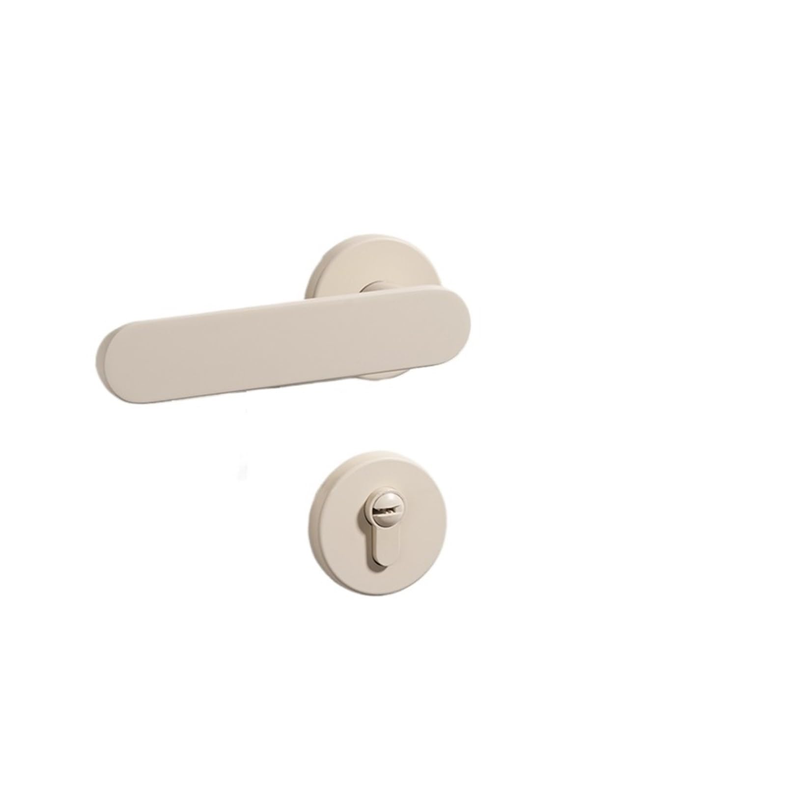 KXAOXGRC European Door Handle Set, White A-Type Indoor Wooden Door Lock Handle Set Keyed French Silent