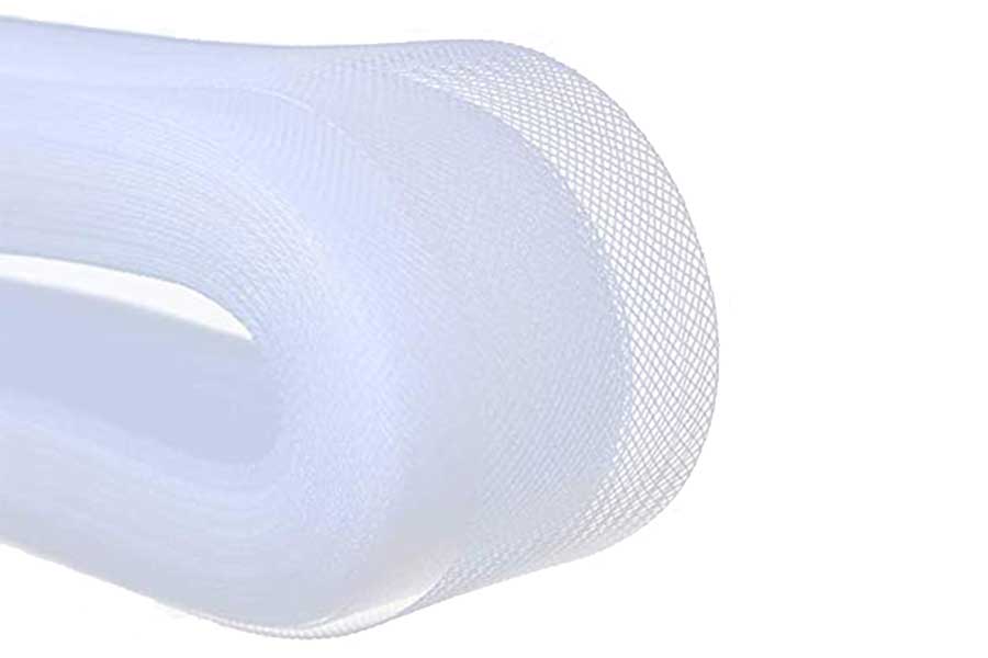 Mohan Shoppe Stiff Transparent Polyester Horsehair net Wire Trim Braid Hem Plastic net for Sewing Wedding Dress Gowns Package of 1 roll (50 Yards) (3 INCH, White)