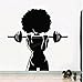 Gimnasio Wall Decal Afro Girl Power Cita Cita de entrenamiento Motivación Motivación Crossfit Vinilo Pegatinas de Pared para Dormitorio Decoración 42x43cm