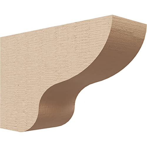 3"W x 9"D x 6"H Classic Greensboro Rough Cedar Woodgrain TimberThane Corbel, Primed Tan