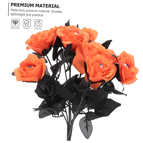 Fleurs décoratives de fausses roses d'Halloween : lot de 8 fausses fleurs pour la maison
