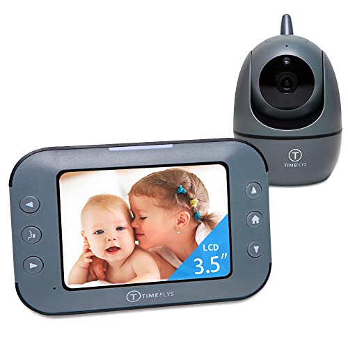 Image of TimeFlys Baby Monitor with Camera and Audio, 3.5''Display, Pan-Tilt-Zoom Video, Night Vision, 2-Way Talk, Temperature, 8 Lullabies and 1000ft Range Baby Monitor No WiFi for Elderly Pet