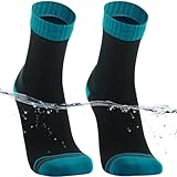 DexShell Essential Waterproof Socks Hiking Walking Outdoor Recreation Cotton Inner for Men and Women, Ankle Jet Black Blue, Unisex Medium