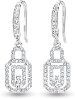 CLARA 925 Sterling Silver Lock Drop Earrings | Platinum Plated | Daily Wear |Gift for Women and Girls Price In India