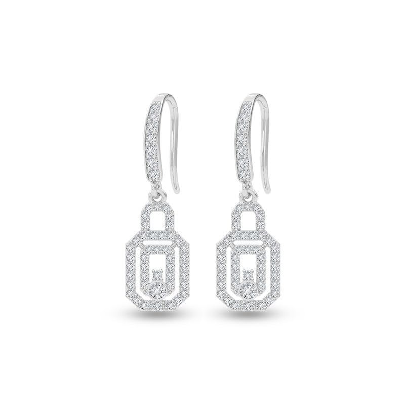 Image of CLARA 925 Sterling Silver Drop Earrings | Platinum Plated | Daily Wear |Gift for Women and Girls