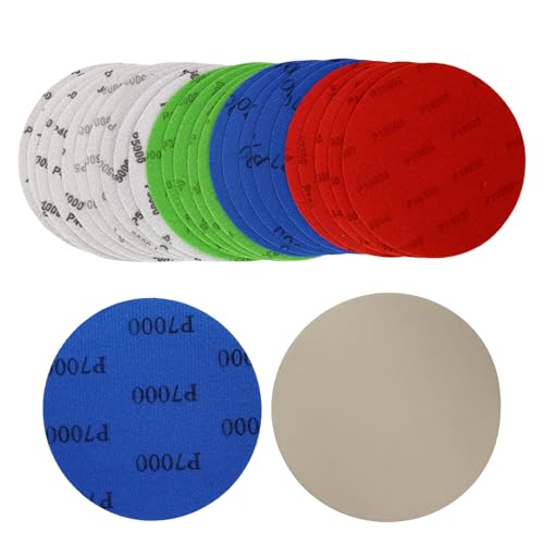 25 Dischi Abrasivi 125mm con Velcro – Grana 3000 4000 5000 7000 10000 – Carta Vetrata Rotonda per Lucidatura Manicure Specchio Legno Metallo Auto – Uso Bagnato e a Secco – Ø 5 Pollici