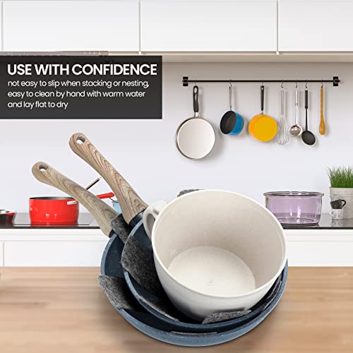 Tessco for you 40 Pcs Pot and Pan Protectors 5 Different Sizes Cookware Protector Pot Dividers Stacking Separators Pads for Protecting and Separating Pans(Gray,Classic Style) by Tessco for you - Image 4