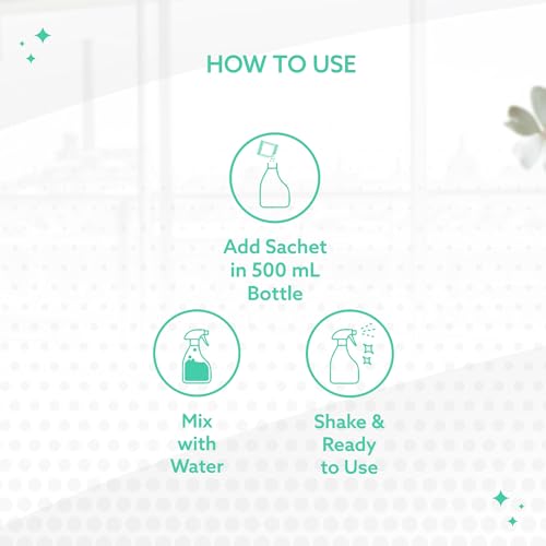 Image of Pollie Glass Cleaner India's #1 Super Concentrated Refill Sachets for Glass and Surface Cleaner | Pack of 10 Sachets for 5L Liquid | Applicable on Car, Kitchen, Home and all Glass Surfaces