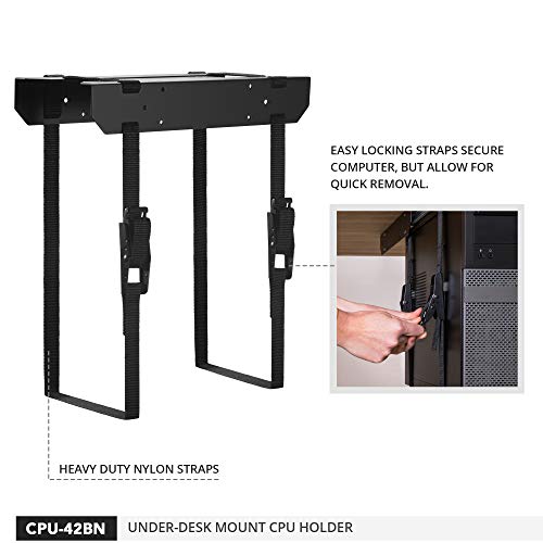 Penn Elcom Under-Desk Computer Mount, Adjustable Straps Fit Up To 71 Inches - Pc Tower Holder #TOP3