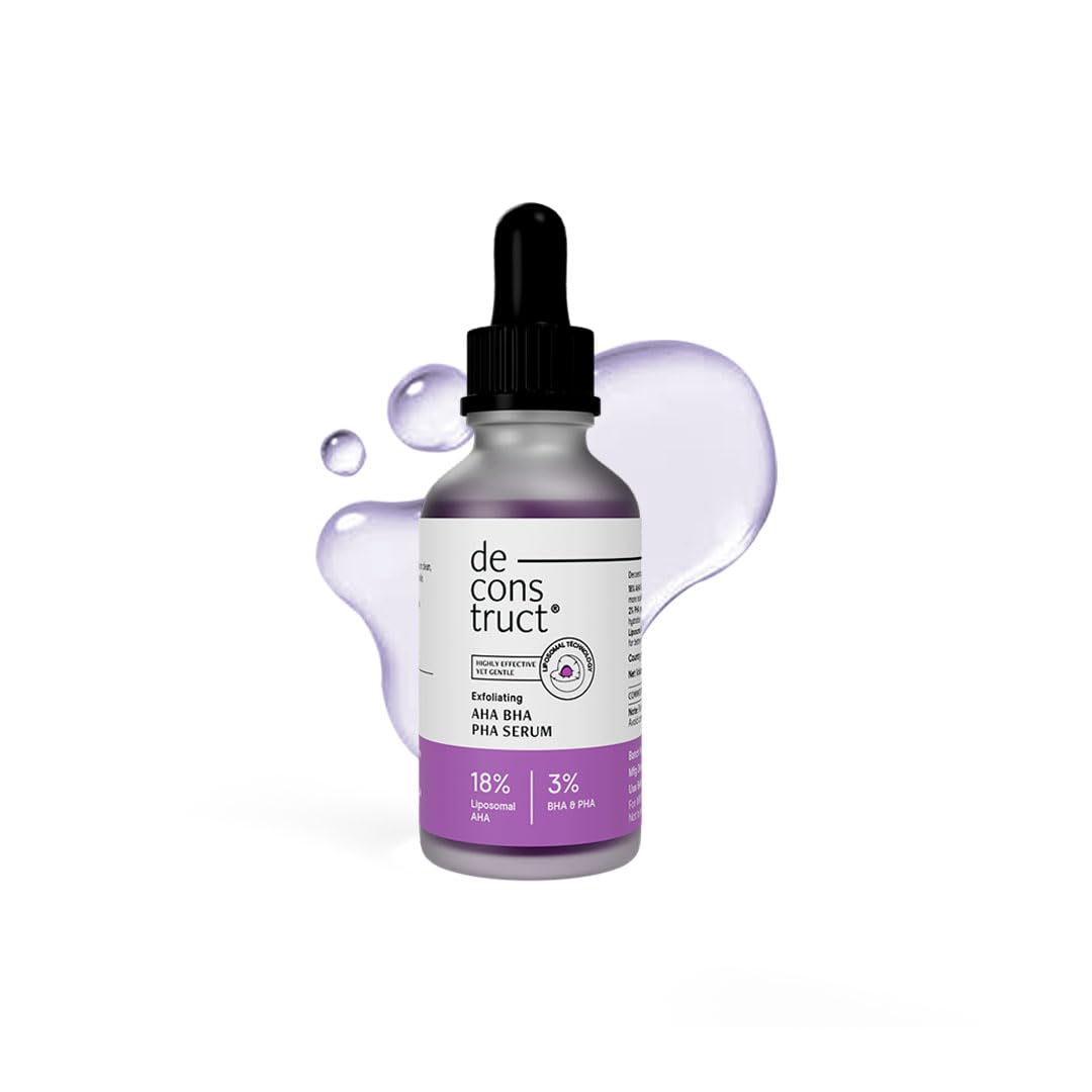 Deconstruct Exfoliating 18% AHA & 3% BHA PHA Serum for Face & Body with Liposomal Technology | Tan Removal, Clear & Glowing Skin for Weekend Exfoliation, Gentle Formula|Co-created with Dermatologists