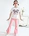 CARETOO Cute Outfits For Girls 5-6 Beige t-Shirt + Pink Pants Preppy Clothes For Girls