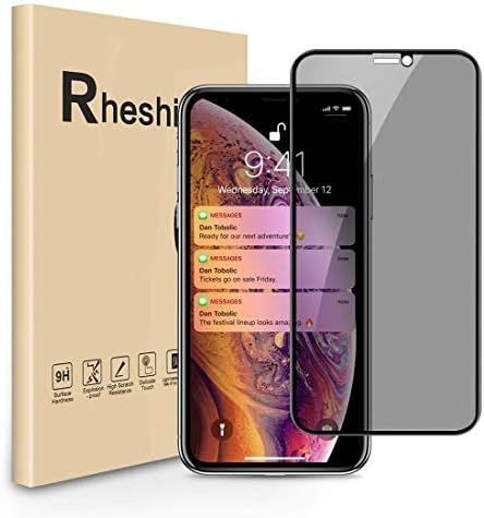 RHESHINE Privacy Screen Protectorinches, Full Coverage Anti-Spy Anti-Scratch/Fingerprint Tempered Glass Film Shield Compatible, 1-Pack