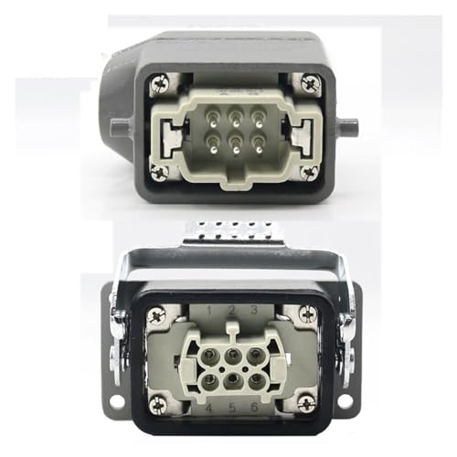 Conector pesado rectangular HKOEVJEI 16A 6 pines lateral miniatura 6