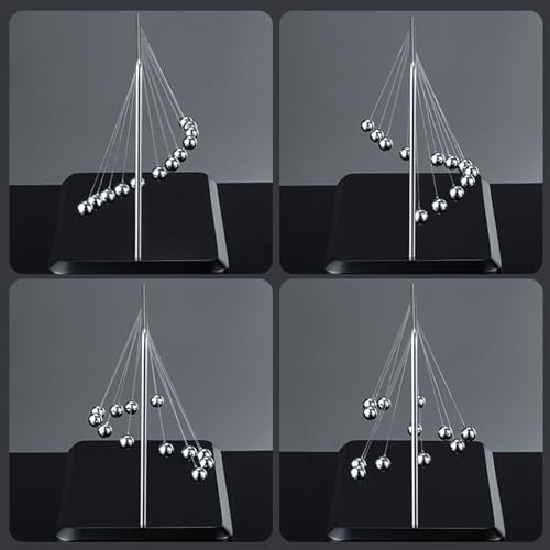 Image of Newtons Cradle Pendulum Balance Balls Cool Science Gadgets Perpetual Kinetic Motion Physics Toys Desktop Decoration for Office& Home (12 Balls)