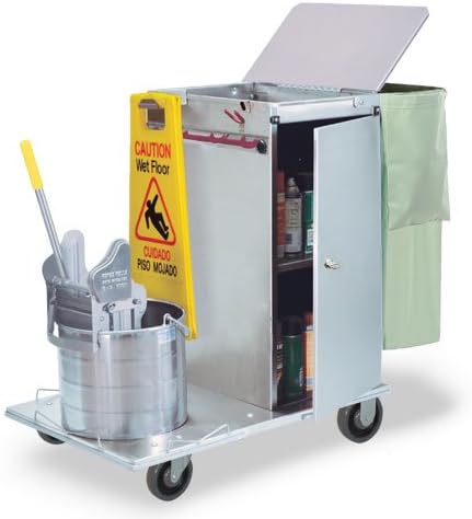 Royce Rolls Stainless Steel Mini Non-Folding Janitor Housekeeping Cleaning Cart - #C30-04E