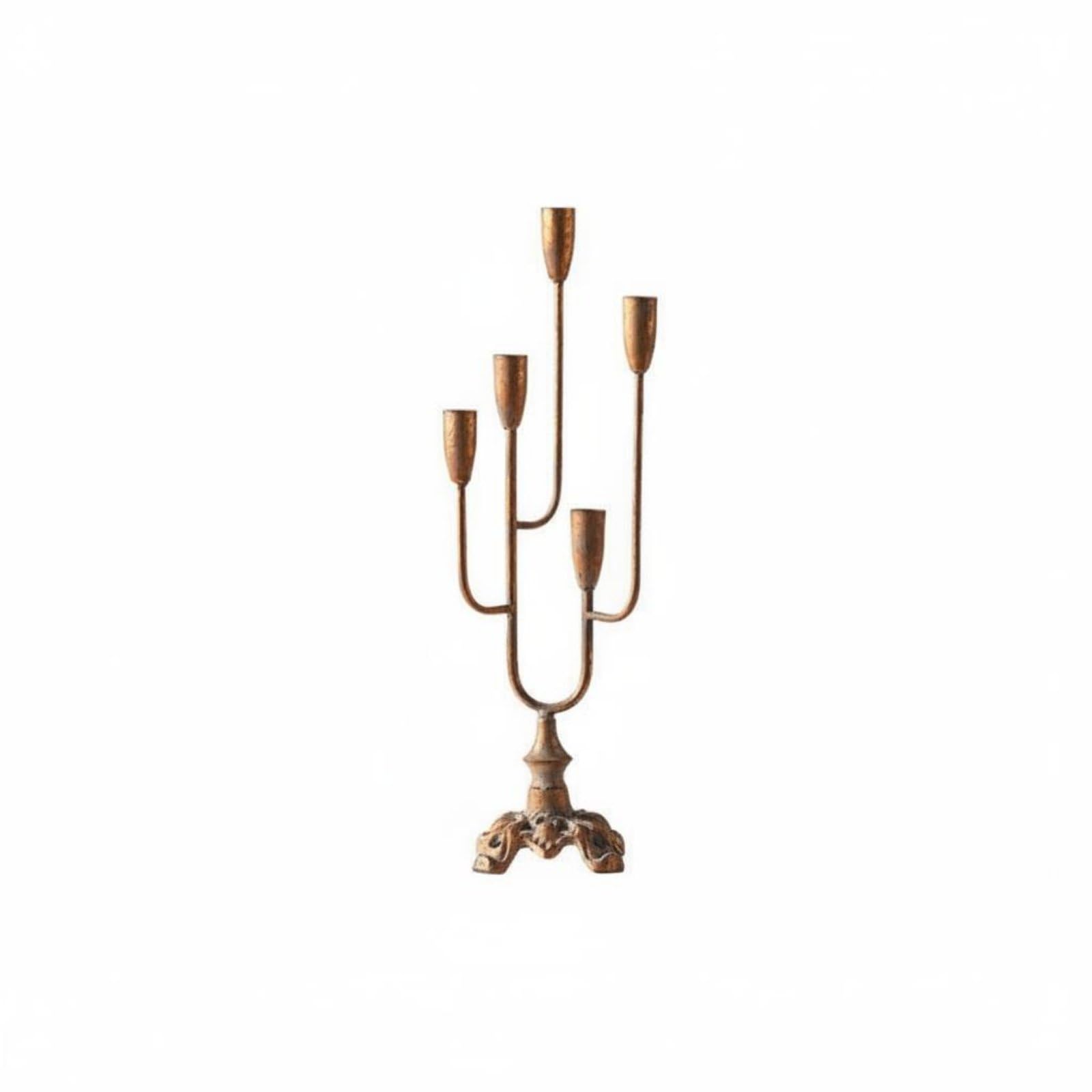 harayaa Candelabro Decorativo Portacandele Candelabro Candeliere Supporto Portacandele in Metallo Stile Europeo Elegante con per Candele Lunghe per Tavola Ricevimenti Natale Soggiorno Ristorante