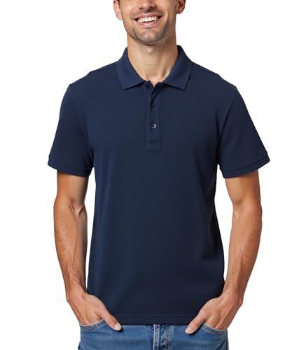 Camiseta polo para hombre de fibra refrigerante y secado rápido, corte regular, informal y para trabajo, manga corta miniatura 1