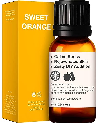 Kukka Sweet Orange Essential Oil For Diffuser - 100% Natural Therapeutic Grade Sweet Orange Essential Oils For Skin Use - Sweet Orange Oil Essential Oil For Aromatherapy (0.34 Fl Oz X 2) #TOP1