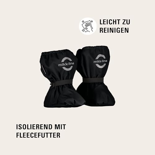 Mikk-line PU Regenfüßlinge mit Fleecefutte Black 80 | OEKO-TEX Standard 100 zertifiziert | Wasserdicht mit einer Wassersäule von 8.000 mm | Winddicht und isolierend | Kein PFAS hinzugefüg