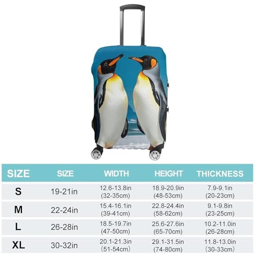 Happy Penguins Luggage Cover Tsa Approved Suitcase Covers for Luggage Elastic Washable Suit Case Covers Anti-Scratch Travel Luggages Sleeve Suitcase Protector Fits 19-30 Inch Case(S)2