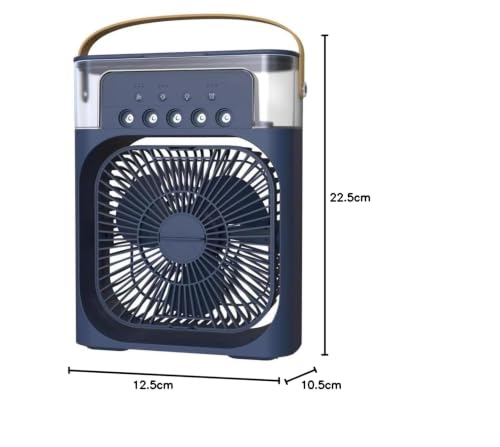 Image of DRUMSTONE (Luxurious 5 Year Warranty) Portable Mini Air Conditioner Fan with Evaporative Cooling & Cool Mist Humidifier, 7-Color LED Night Light Personal Air Cooler for Room, Office, Bedroom & Desk