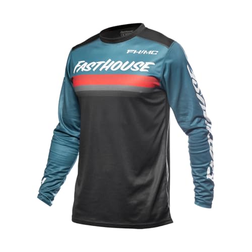 FASTHOUSE Youth Carbon Force Long Sleeve Jersey (Teal, X-Large)