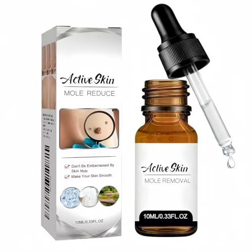 Skin Mole Remover for Face & Body - Fast Acting Skin Tag Remover with Precise Dropper Wart Remover Serum for Corns Flat Plantar & Common Warts Gentle Formula Travel Size (0.33FL.OZ/10ML)