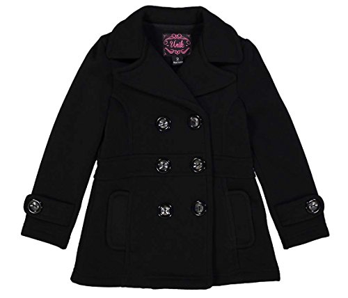 Image of unik Girl Fleece Coat with Buttons, Black Size 4