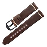 YGUK0J Correas De Reloj De Piel De Vaca De Lujo For Hombre, 20 Mm, 22 Mm, Correas De Reloj De Cuero con Cera De Aceite For Accesorios De Reloj(Dark Brown,20mm)