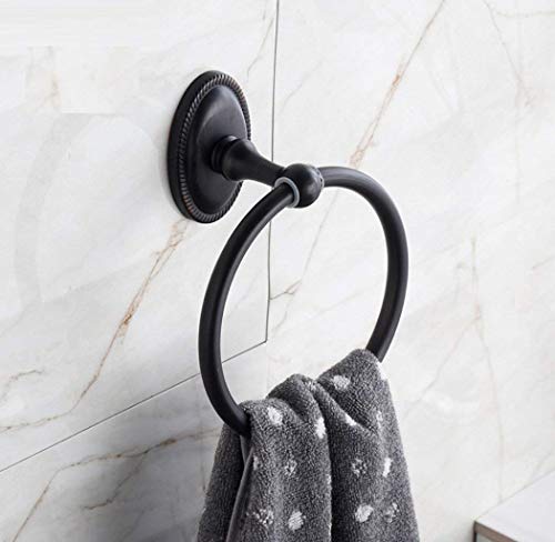 Porte-serviettes rétro en acier inoxydable noir de haute quincaillerie