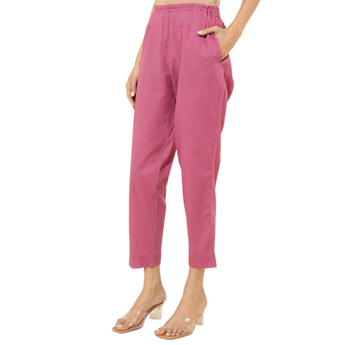 Fabindia Women's Regular Casual Pants (2124217Wine_Magenta