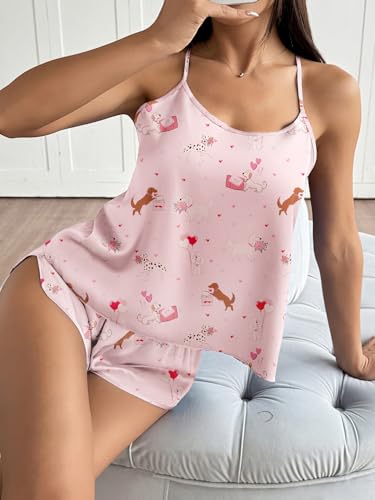 Image of Ekouaer Silk Pajamas Set for Women Satin Backless Lingerie Pjs Cami Top and Shorts Nightwear
