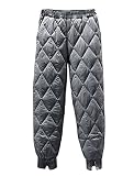 Onsoyours Damen Wanderhose Outdoorhose Softshellhose Winddicht Winter Warm Gefüttert Skihose Mode Rhombus Snowboardhose Trekkinghose Grau XS