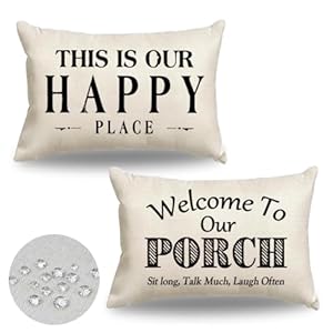 Jojogogowelcometoourporchoutdoorlumbarpillowcoverswaterproof12x20setof2decorativeoutdoorlumbarpillows12x20frontporchdecorpatiofurniturepillowsthisisourhappyplace Urban Country Home Decor Jojogogo welcome to our porch outdoor lumbar pillow covers waterproof 12×20 set of 2 decorative outdoor lumbar pillows 12 x 20 front porch decor patio furniture pillows this is our happy place urban country home decor