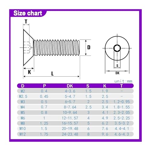 Vis tête fraisée M6 150mm acier inoxydable 304 pour assemblage métal - 3