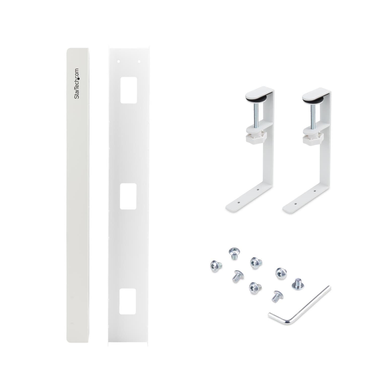 StarTech Canalina Passacavi Sotto Scrivania, Bianco (CALW-DESK-CABLE-TRAY) | Installazione a morsetto, Gestione ordinata dei cavi