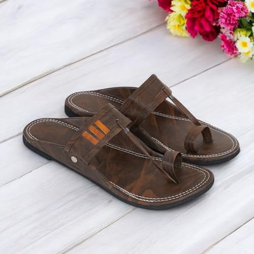 Image of DFR Ethnic Sandals For Boys Men, Comfortable Men's Rajasthani Slipper Chappals