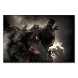 Postereck - 0010 - Alte Lokomotive, Dampf Eisenbahn Zug 