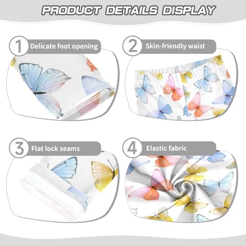 ALAZA Girls' Leggings Children's Yoga Pants Skinny Printed Dance Butterfly Lovely Comfortable 4T2