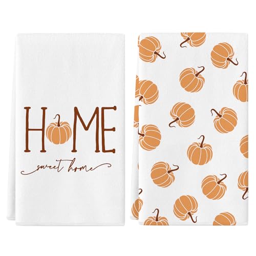 Siilues Fall Kitchen Towels 18x26 Inch, Pumpkin Fall Decorations Sweet