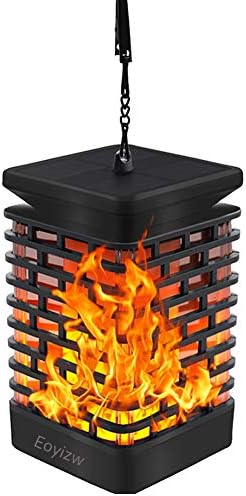 EOYIZW Solar Lantern Lights Outdoor Garden Decor, Upgraded 99LEDs Dancing Flickering Solar Hanging Flame Lights- IP65 Waterproof Tabletop Lamp Lanterns for Decor Garden Patio Path Deck Yard 1Pack