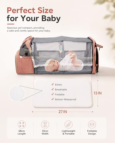 Image of houscly Diaper Bag Backpack with Changing Station,Baby Bags New Mom Gifts Panaleras Para Bebe Baby Girl Newborn Essentials Must Haves Baby Shower Gifts Baby Registry Search Light Blue