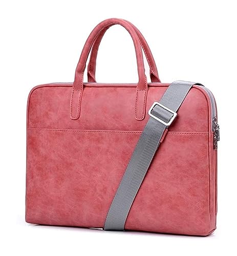 Laptop Business Briefcase Fashion Messenger Multifunctional Carrying Sleeve Case Cover Zipper Tote Bag bag(Fuchsia Polyester,13inch)