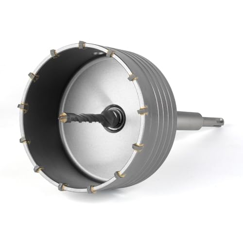 Image of BINOTA 115 mm (4-1 /2 inch) Concrete Hole Saw with SDS-Plus Shank | Tungsten carbide drill bit; SDS-Plus shank (220 mm); Cross-type center drill; Dry drilling for concrete /brick /stone /masonry